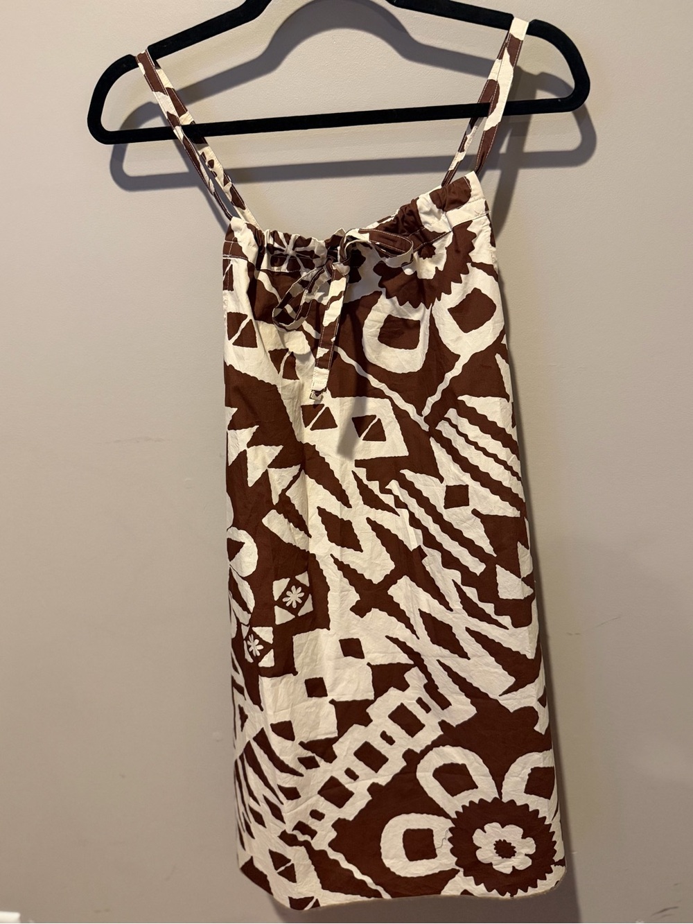BDG XXS Brown & Ivory Geometric Print Mini Dress Boho Sundress